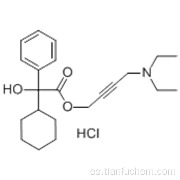 Ácido bencenoacético, éster de a-ciclohexil-a-hidroxi, 4- (dietilamino) -2-butin-1-ilo, clorhidrato CAS 1508-65-2